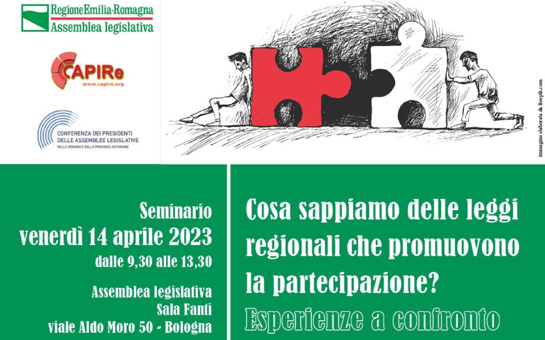 Venerdì 14 aprile seminario CAPIRe a Bologna: “Cosa sappiamo delle leggi regionali che promuovono la partecipazione? Esperienze a confronto”