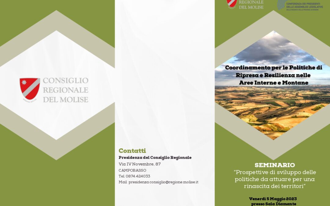 Domani il Seminario a Isernia: “Prospettive di sviluppo delle politiche da attuare per una rinascita dei territori”
