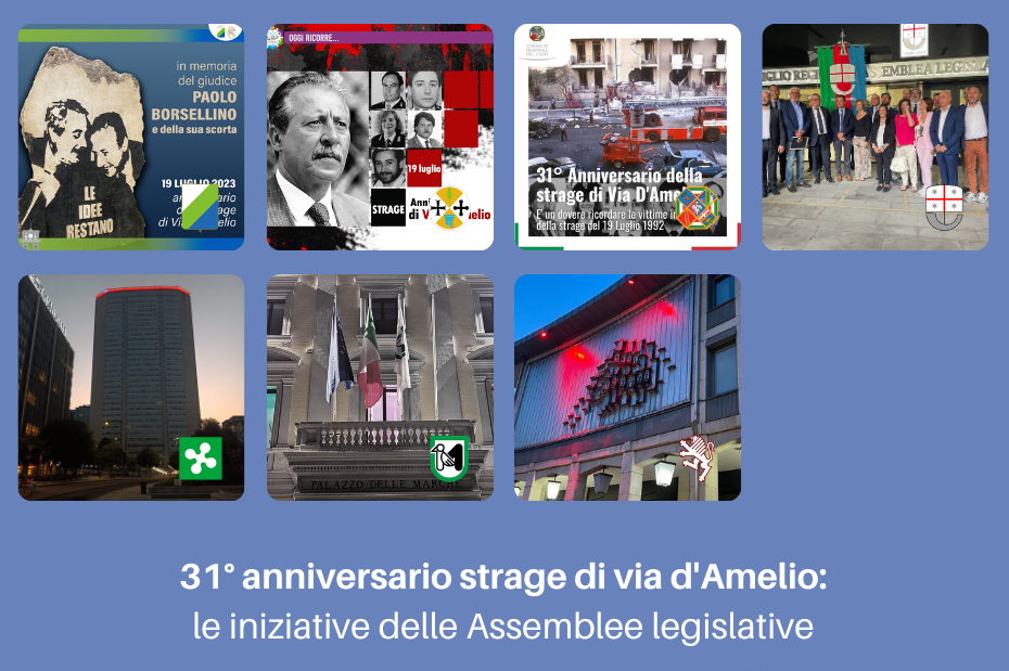 Collage per anniversario strage via d'Amelio