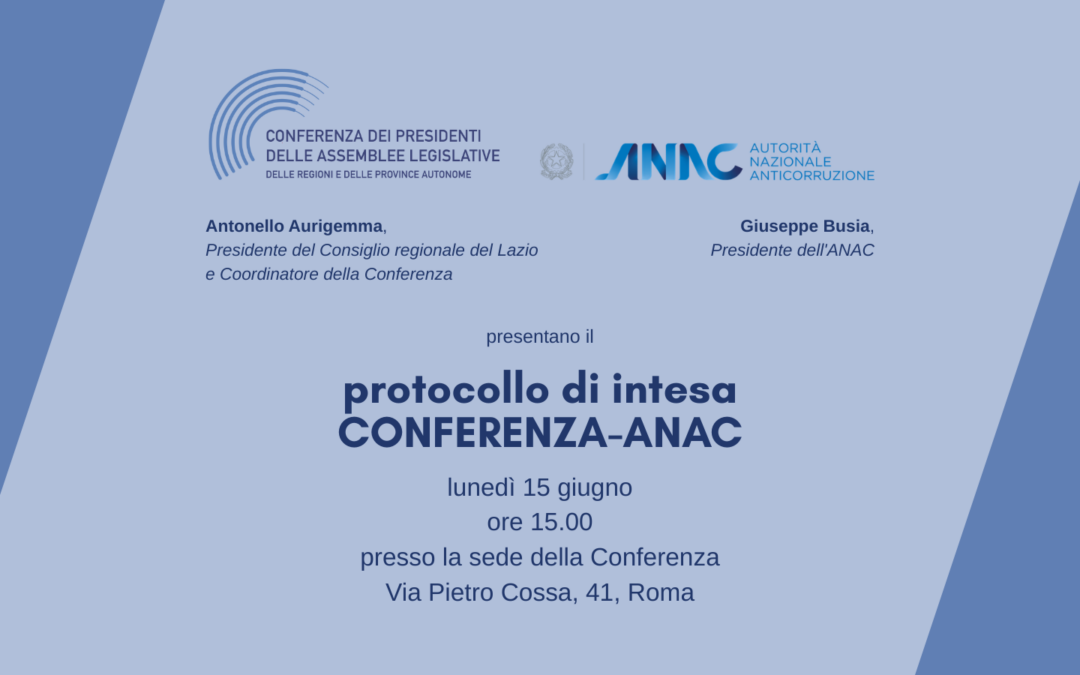 Protocollo d'intesa Conferenza-ANAC